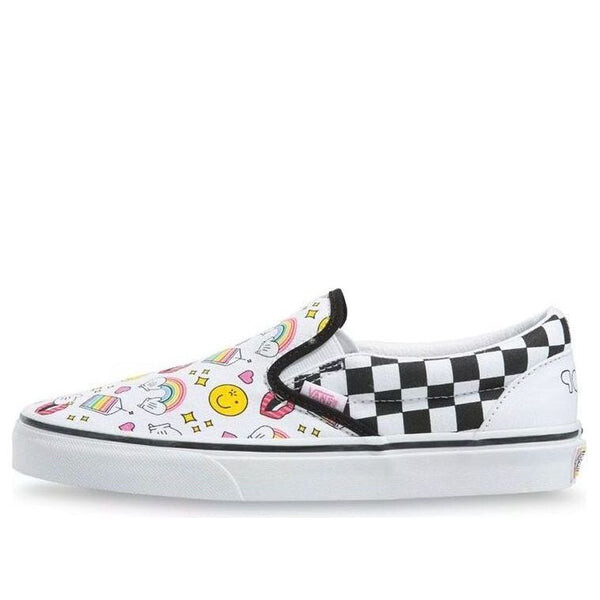 

Кроссовки flour shop x classic slip-on 'icons checkerboard' Vans, белый