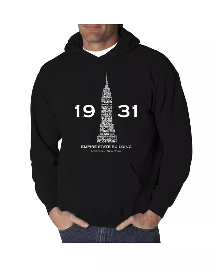 

Мужская толстовка с капюшоном Empire State Building Word Art LA Pop Art, черный