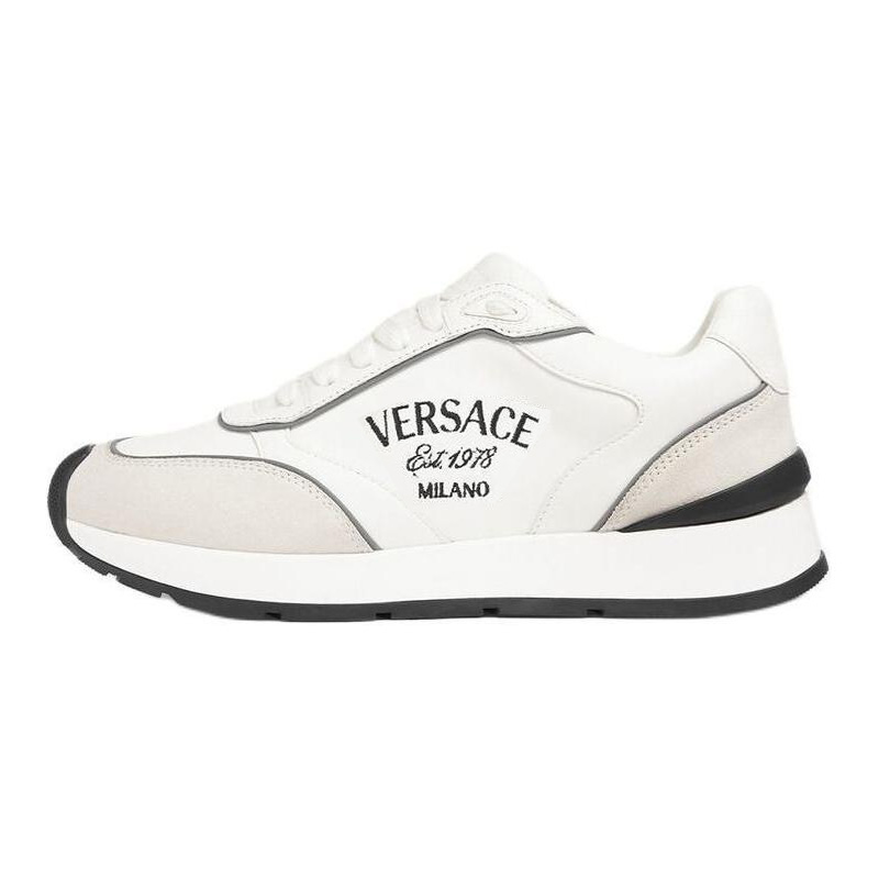 Кроссовки с вышитым логотипом Versace, белый черный