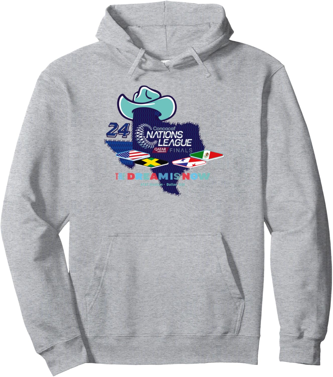 

Толстовка с надписью «Чемпионы финала Лиги наций КОНКАКАФ» Nation League Champions 2024, серый