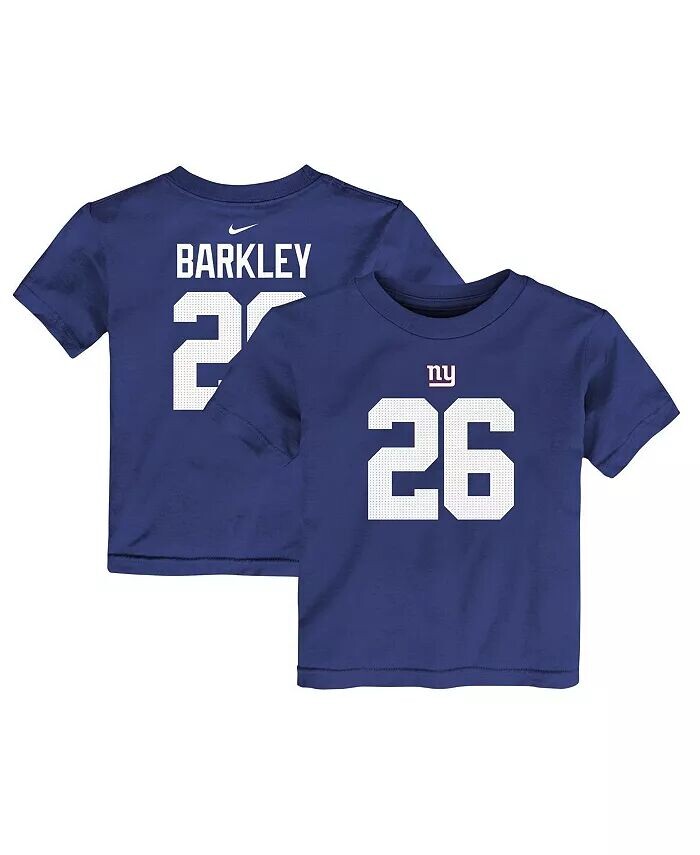 

Футболка для мальчиков и девочек Saquon Barkley Royal New York Giants с именем и номером игрока Nike