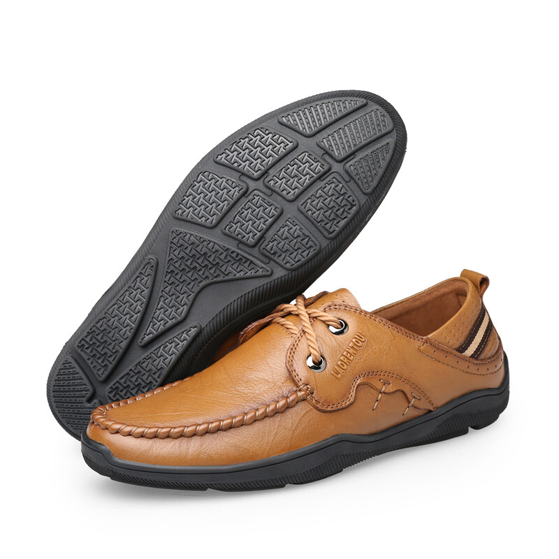 Туфли мужские Men"s Casual Men Low-Top Laorentou, хаки — фото 4