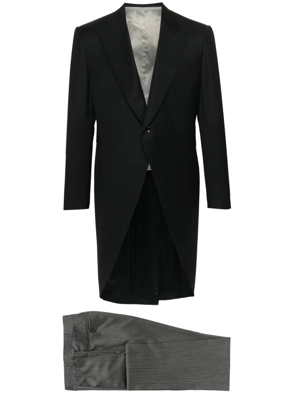 

Шерстяной костюм с однобортным пиджаком Canali, черный