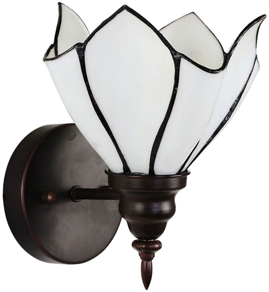 

Настенный светильник Clayre & Eef Tiffany 23x17x19 см Белый Коричневый Стекло Металл Clayre&Eef