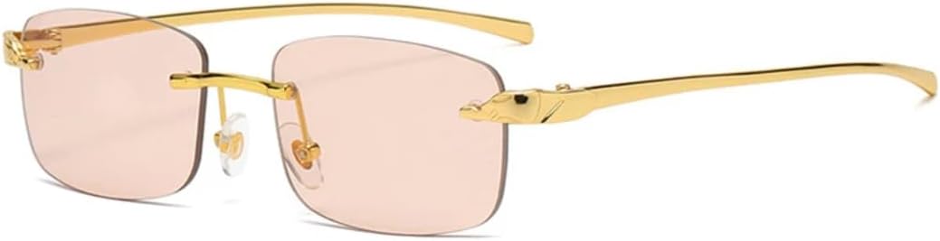 

Модные винтажные солнцезащитные очки без оправы для женщин и мужчин, роскошные, популярные, для вождения, металлические, маленькие, солнцезащитные очки UV400 SZVVBKK, Pink