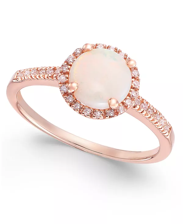 

Кольцо с аметистом (1-1/6 карата tw) и бриллиантом (1/8 карата tw) из 14-каратного золота Macy'S, opal