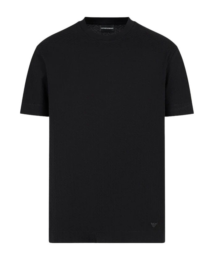 

Хлопковая футболка с логотипом спереди. Emporio Armani, черный