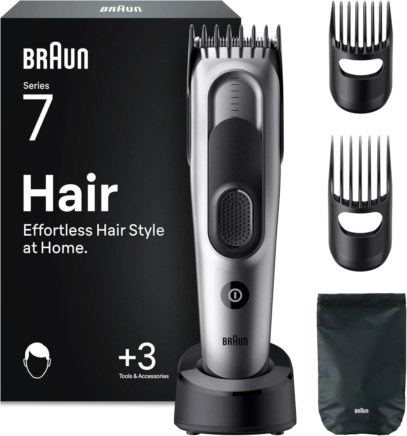 Мужской беспроводной триммер для волос Braun HC7590 Series 7 Braun, [Old] Grey