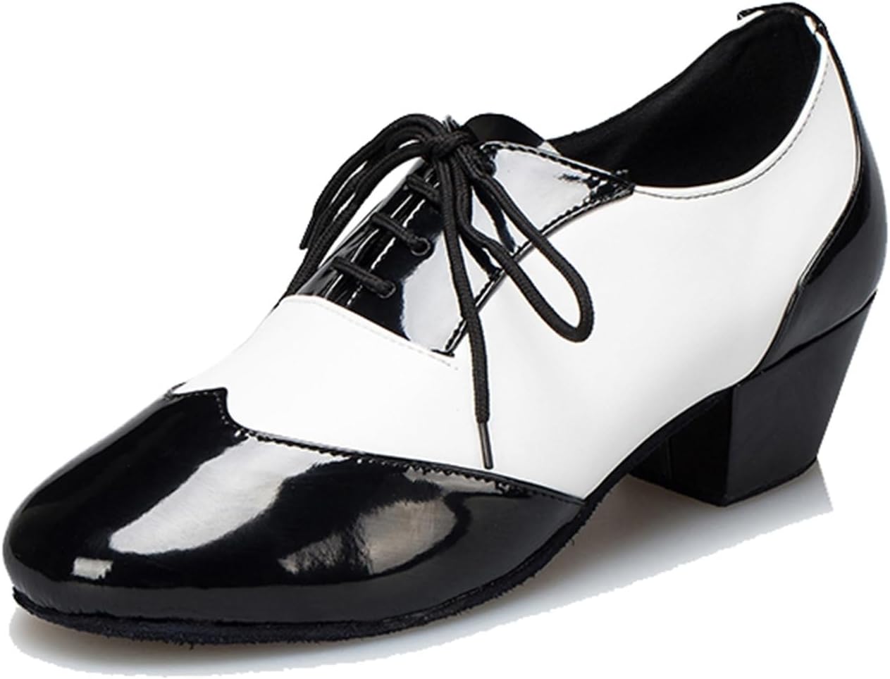 

Мужские кожаные танцевальные туфли на шнуровке для латинских танцев: ча-ча-ча, танго, джаз, румба, бальные и современные танцы Litnermia, белый/черный