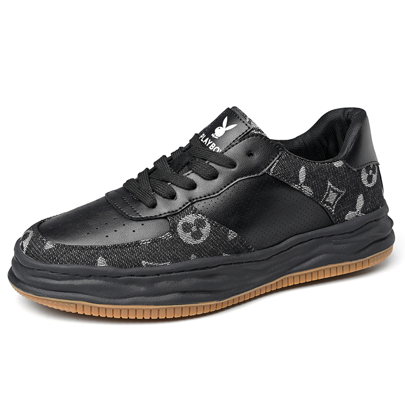 

Кроссовки Slip-Resistant Coverage Low-Top Skateboard Shoes Men's Playboy, черный
