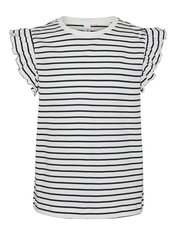 

Vero Moda Girl Футболка бело-темно-синего цвета, Синий, Vero Moda Girl Футболка бело-темно-синего цвета