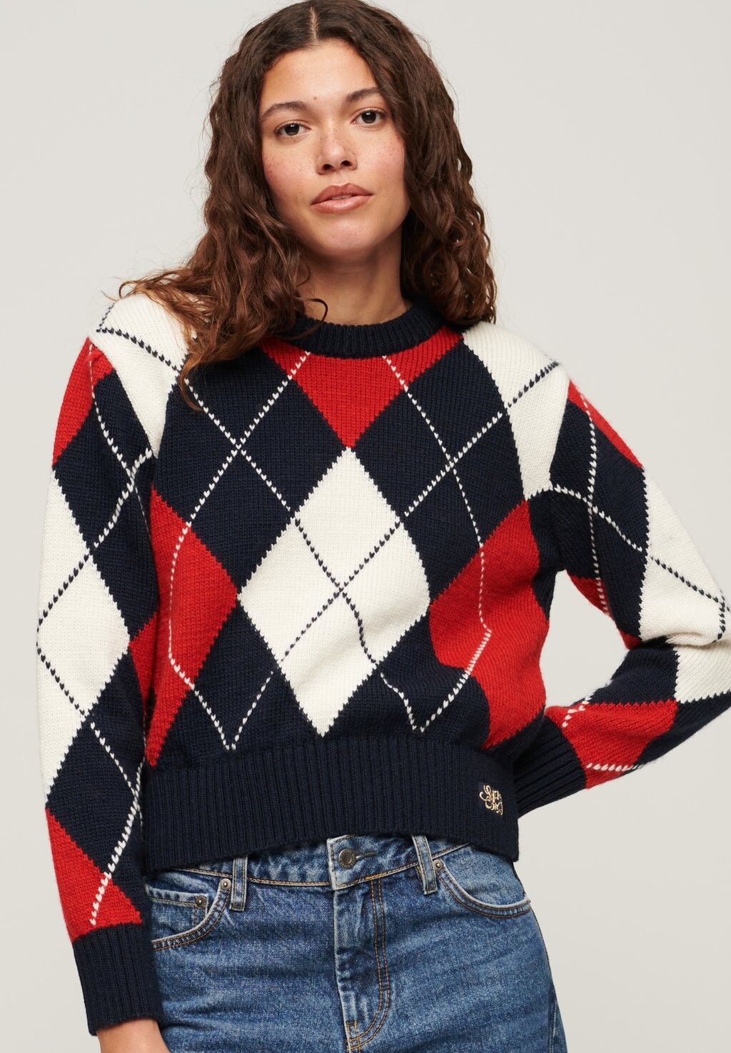 

Джемпер JACQUARD PATTERN CREW Superdry, красный