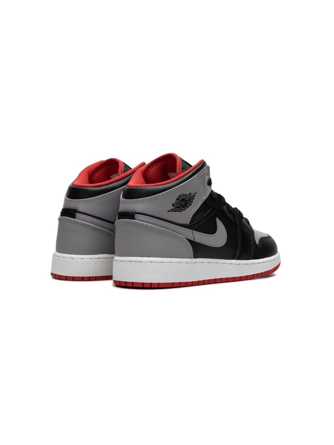 Кроссовки Air Jordan 1 Mid Black/Grey/Red Jordan Kids, черный — фото 3
