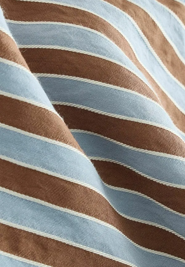 Полосатая блузка оверсайз с длинными рукавами и пуговицами Next, Blue Brown — фото 3