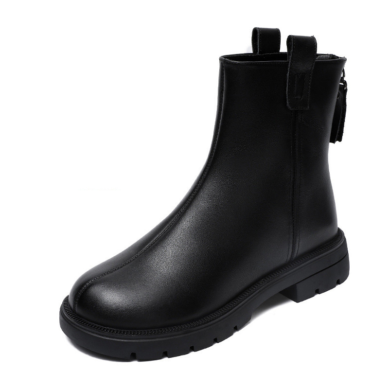 Ботильоны женские 3,5 см Devanro, Black Fleece-Lined