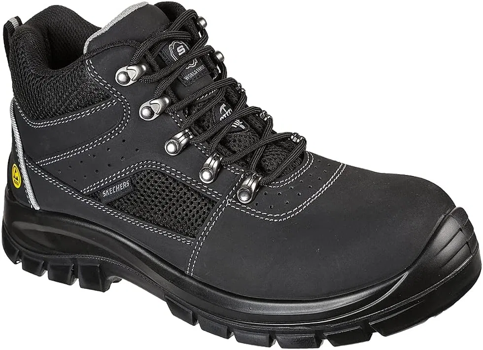 Мужские ботильоны Skechers Trophus Letic, Black Nubuck Leather Textile — фото 2