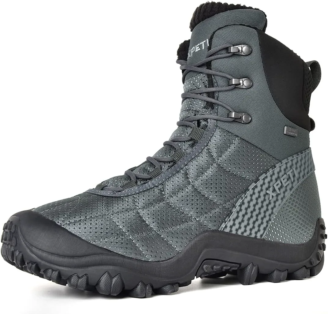 

Мужские зимние походные ботинки XPETI Crest Thermo с высоким берцем, водонепроницаемые и утепленные, серый