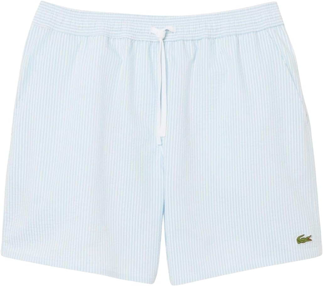 

Мужские полосатые шорты Lacoste из пике, White & Overview Blue