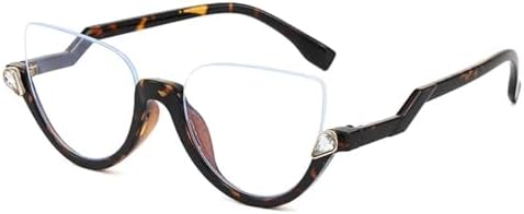 

Модные солнцезащитные очки в полуободковой оправе с бриллиантами для женщин, очки с градиентным зеркальным покрытием, винтажная оправа для мужских очков MTZJH, Leopard Clear