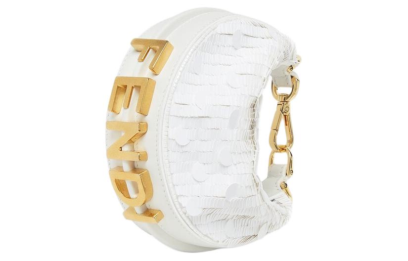 

Вышитая наручная сумочка Nano женская белая FENDI, Set (Bag+Dust Bag)