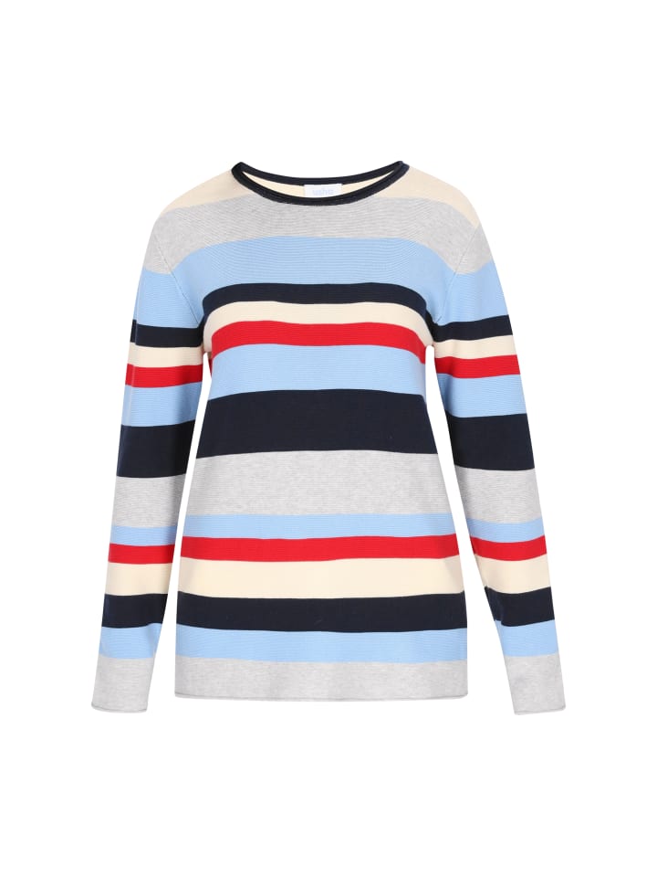 

Женский свитер темно-синего цвета с разноцветными вставками usha BLUE LABEL