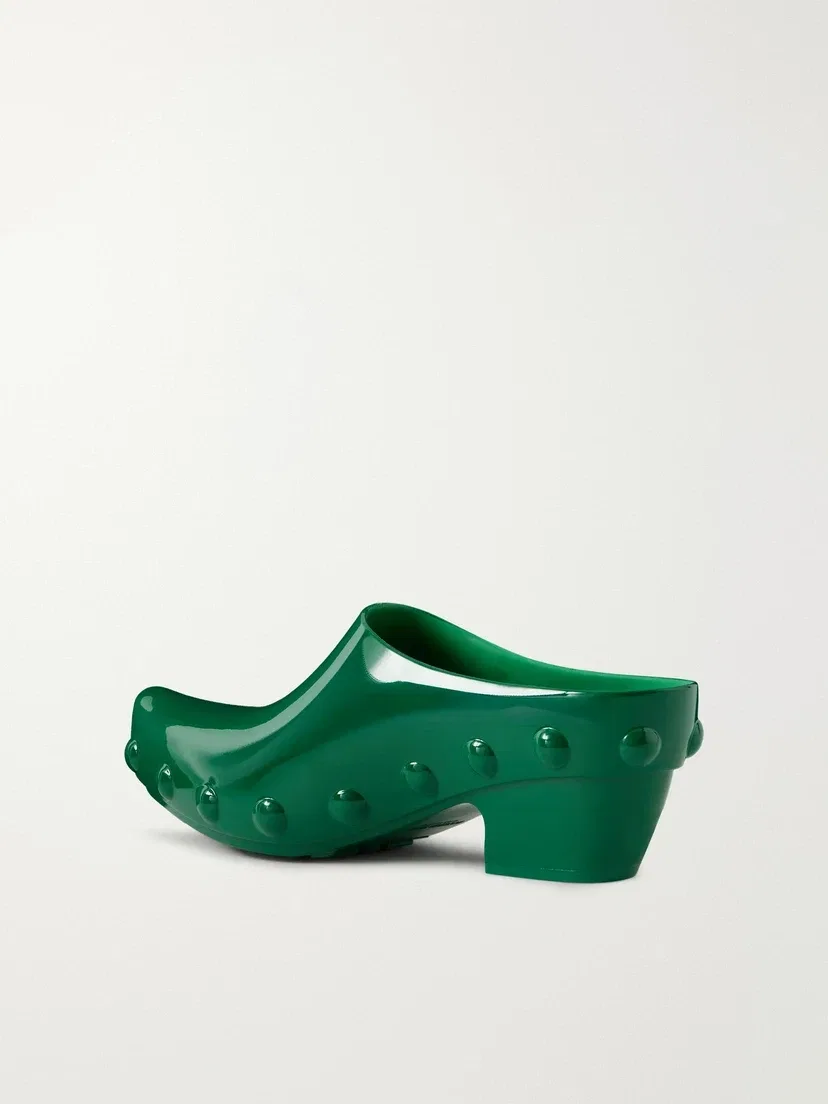 Мюли из каучука с заклепками BOTTEGA VENETA, бирюзовый — фото 3