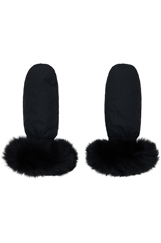 

Yves Salomon Варежки из меха и пуха черной лисы