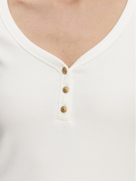 Блузка облегающего кроя Henley WW0WW43905 Tommy Hilfiger, белый — фото 4