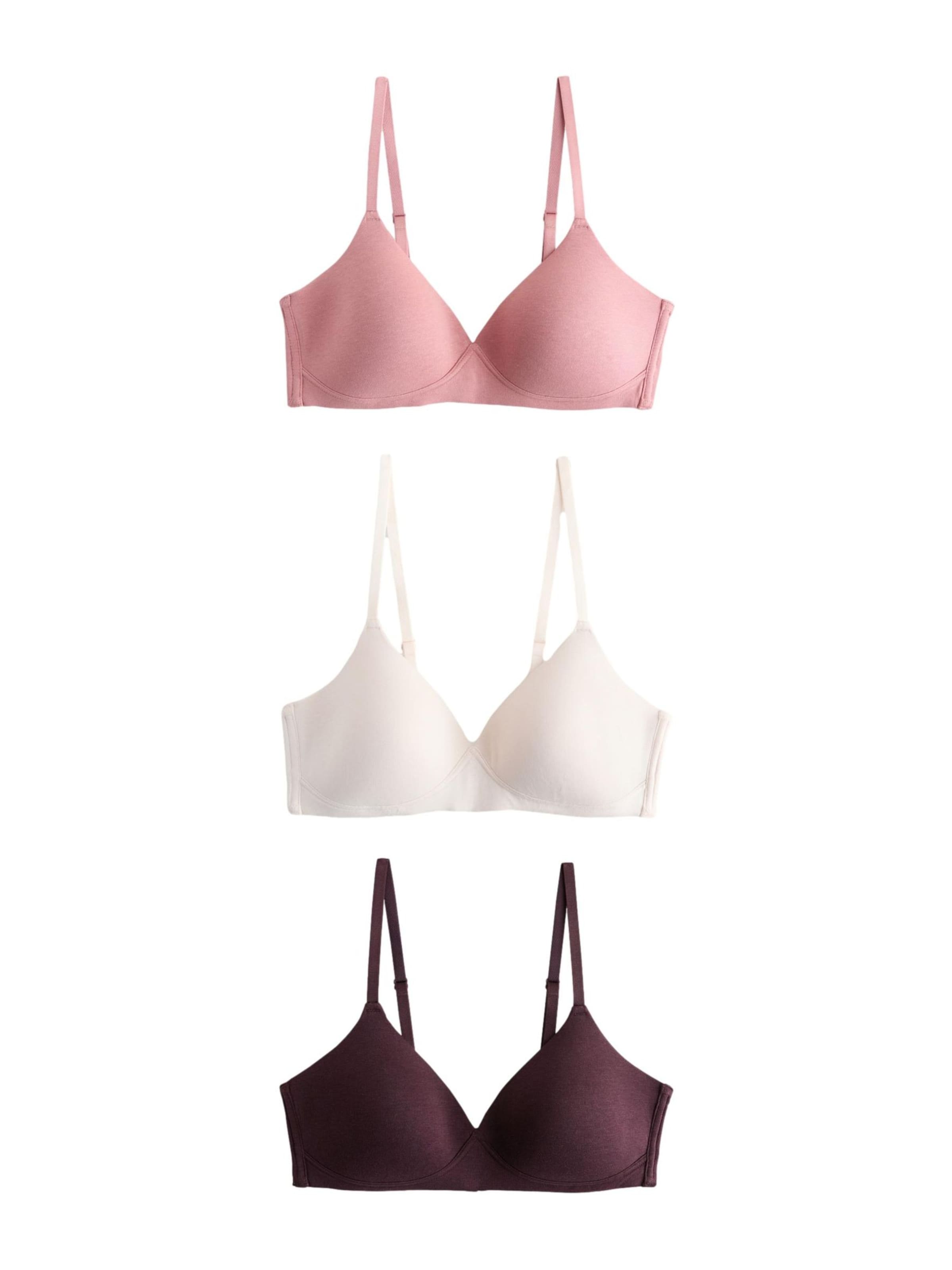 Next Бюстгальтер-майка в цветах Dusty Pink, Wine Red, White