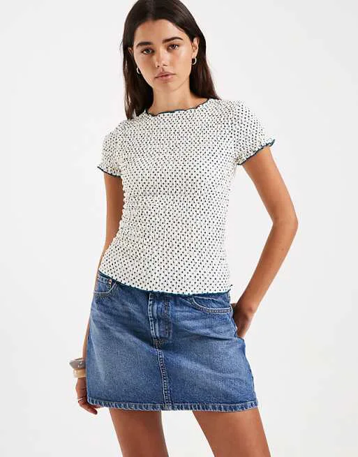 

Топ в горошек с присборенными рукавами Daisy Street