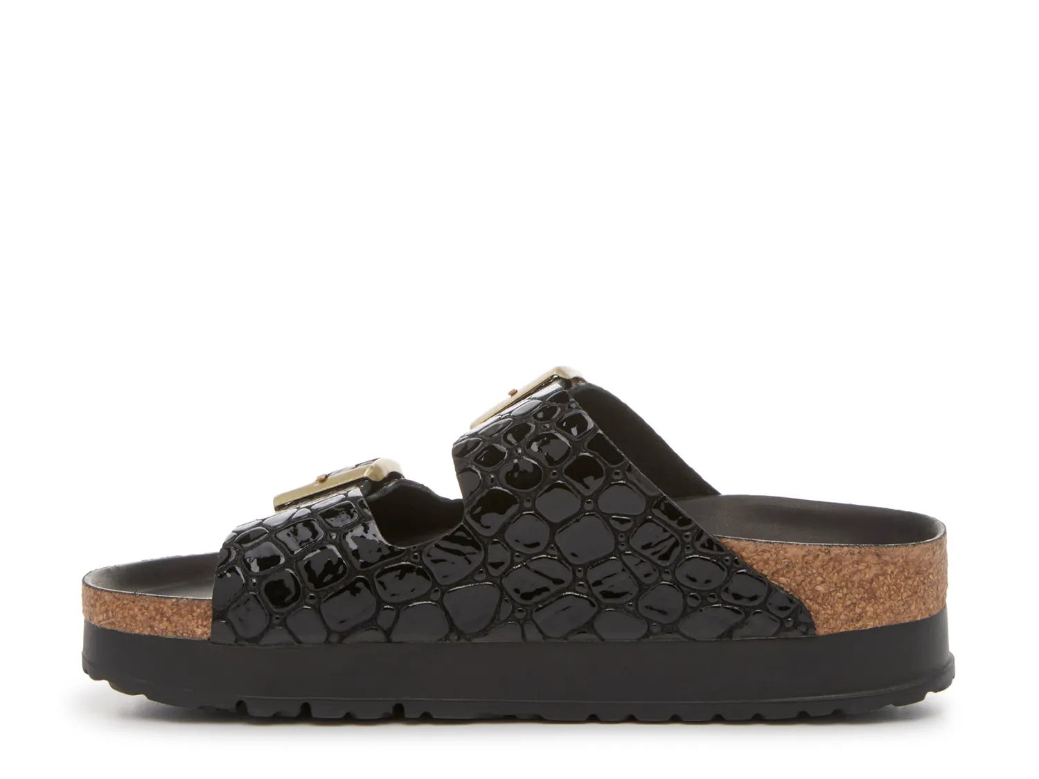 Сандалии Birkenstock Papillio by Birkenstock Arizona Platform Sandal - Women's, Black Patent Synthetic — фото 3