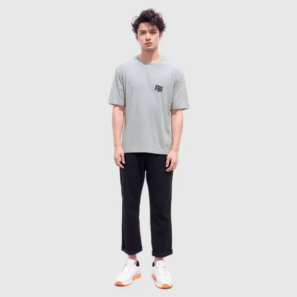 Футболка fbi oversized t-shirt 'heather grey black' Balenciaga, серый — фото 2