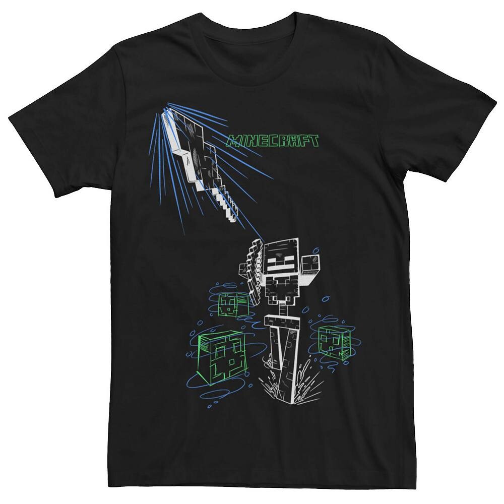 

Мужская футболка Minecraft River Skeleton Arrow Shooting Licensed Character, черный