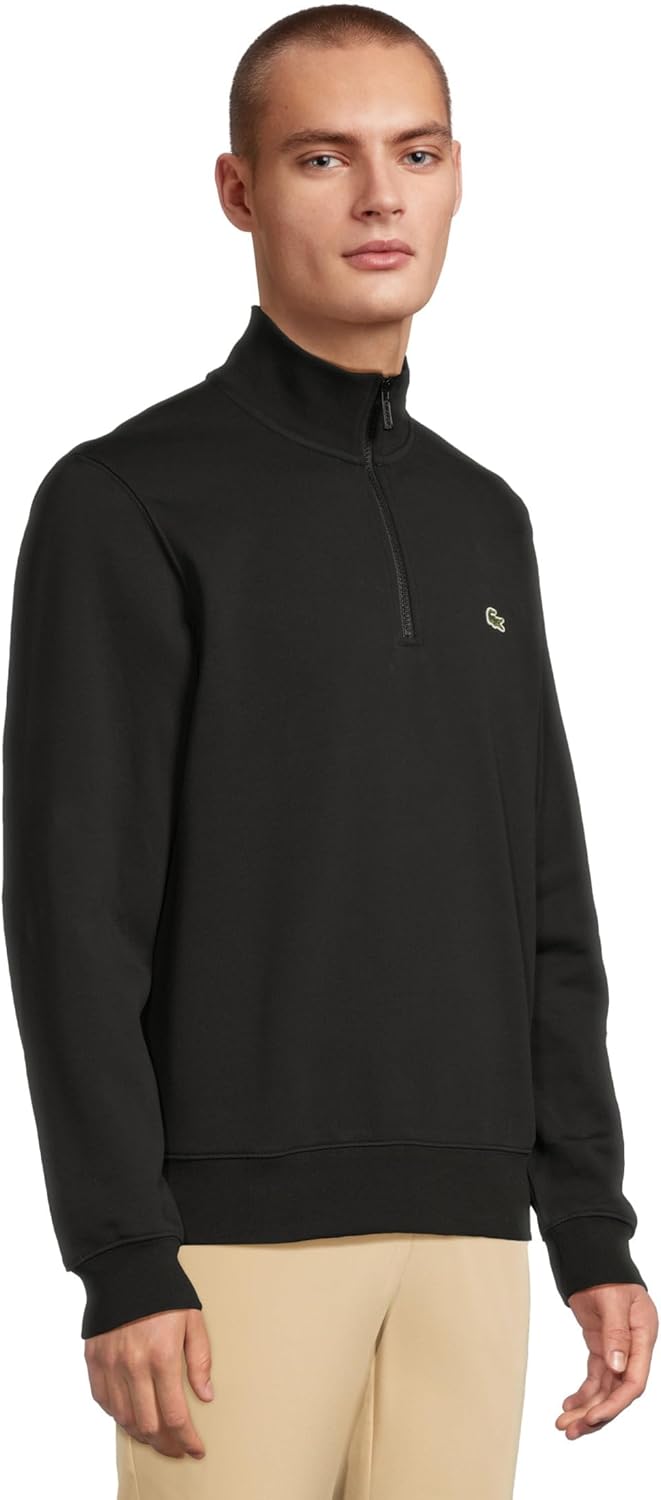 Lacoste мужская толстовка с высоким воротником и молнией, Black — фото 2