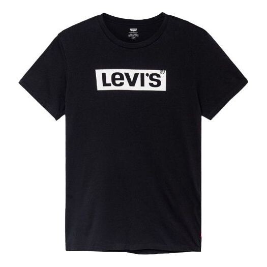 

Футболка men's logo printing round neck short sleeve black t-shirt Levis, черный
