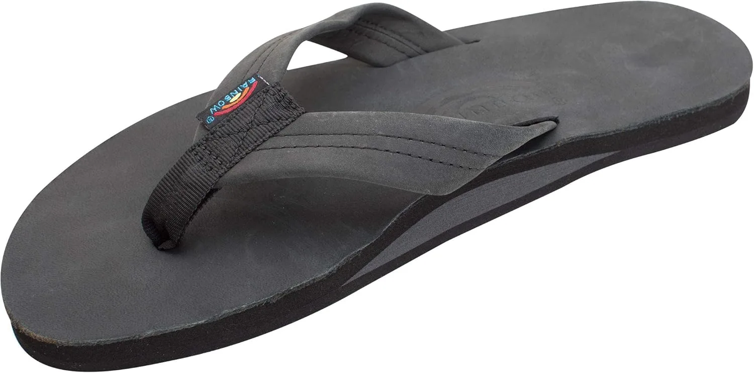 Мужские сандалии Rainbow из высококачественной цельной кожи Rainbow Sandals, черный