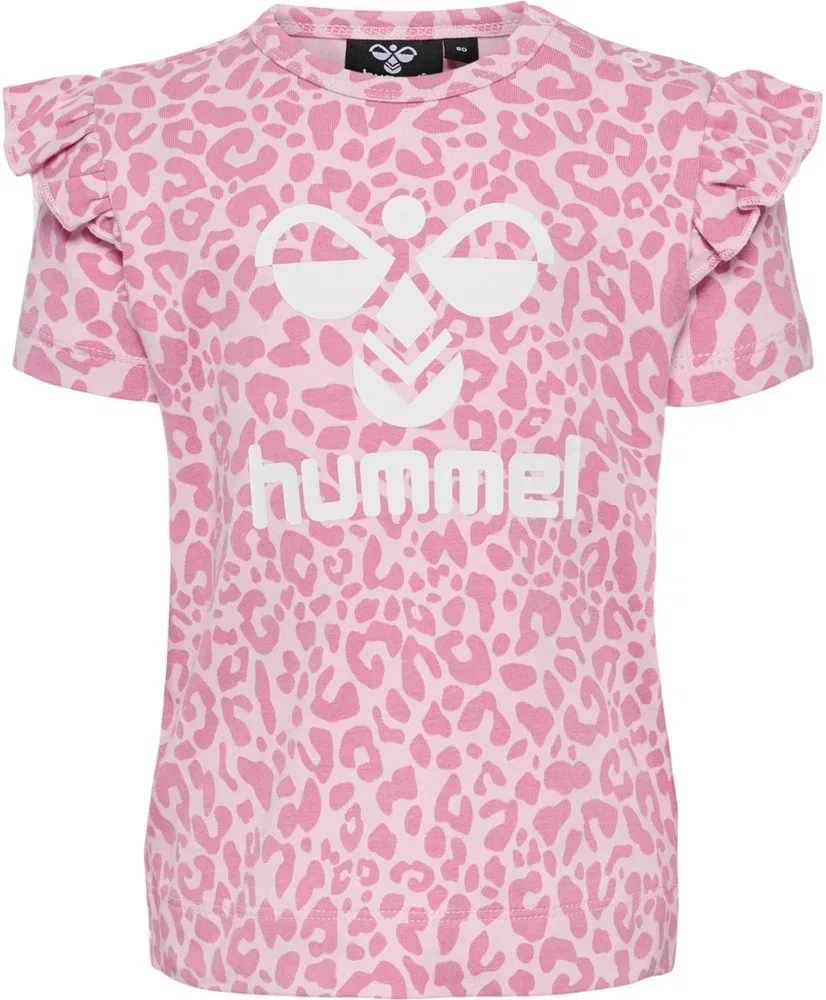Футболка детская с рюшами Hummel, розовая — фото 3