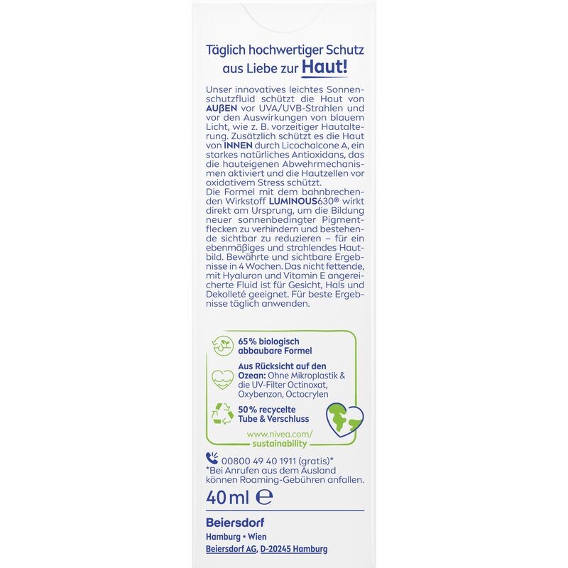 Флюид Nivea — UV Face Expert против пигментных пятен, защита от солнца SPF +, 40 мл — фото 2