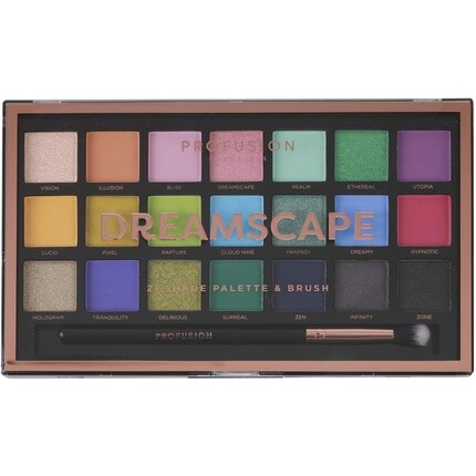 

Палитра теней Dreamscape 21 оттенок с кисточкой Profusion Cosmetics