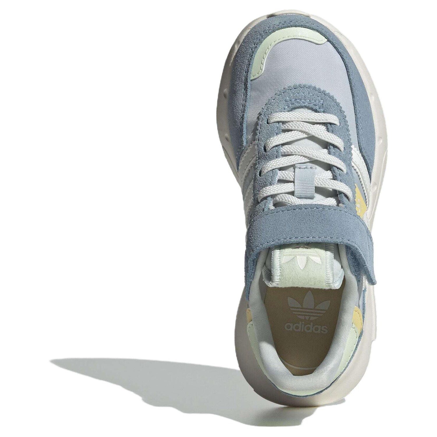 Кроссовки Retropy F2 Kids Lifestyle PS Low-top синего/белого цвета Adidas Originals, белый/зеленый — фото 4