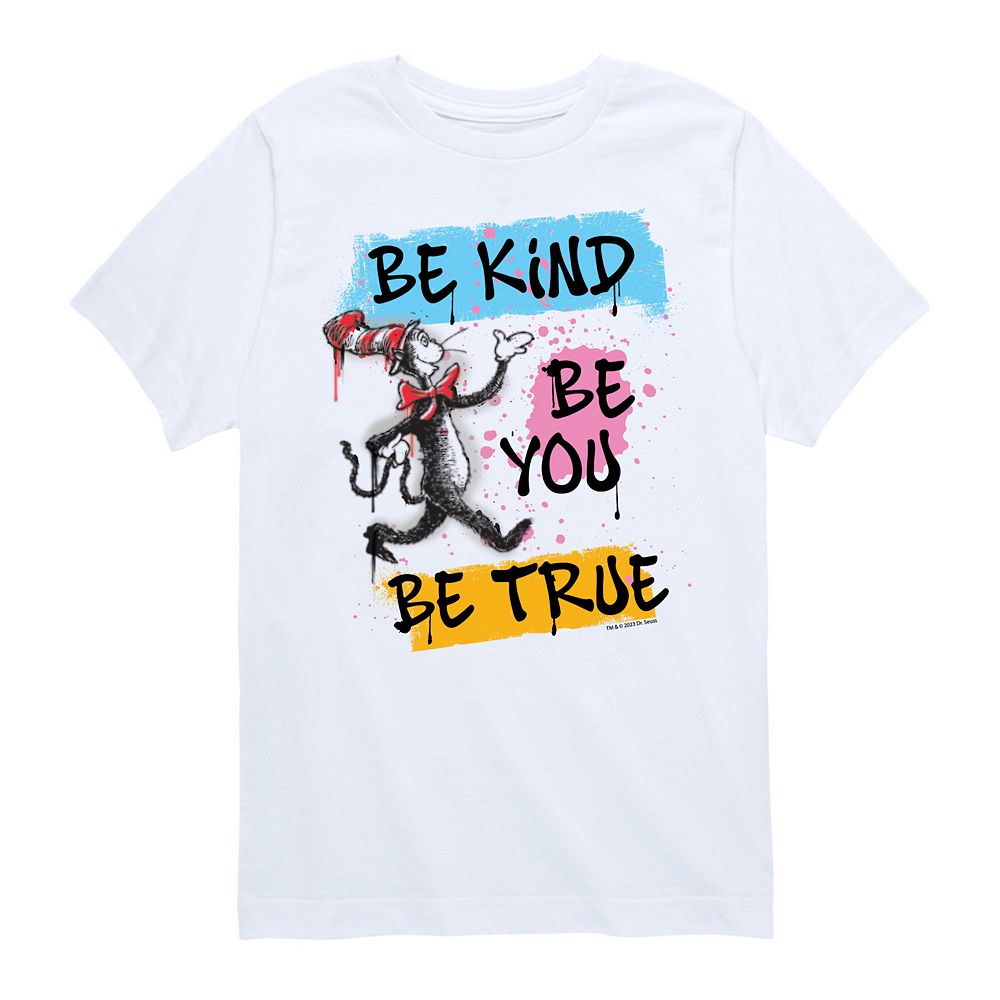 

Футболка с рисунком «Доктор Сьюз», Be Kind Be You Be True для мальчиков 8–20 лет Licensed Character, белый