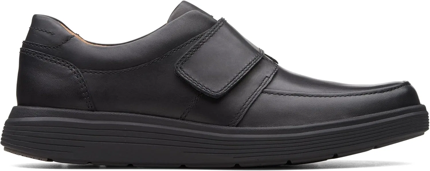 Мужские кожаные кроссовки Clarks с застежкой на липучке, Black — фото 3