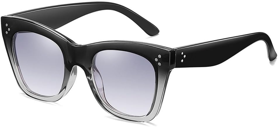 

Ретро-солнцезащитные очки «кошачий глаз» для женщин, модные, с заклепками, солнцезащитные очки UV400 для мужчин, градиентные солнцезащитные очки HVTVTLA, Black Light Gray