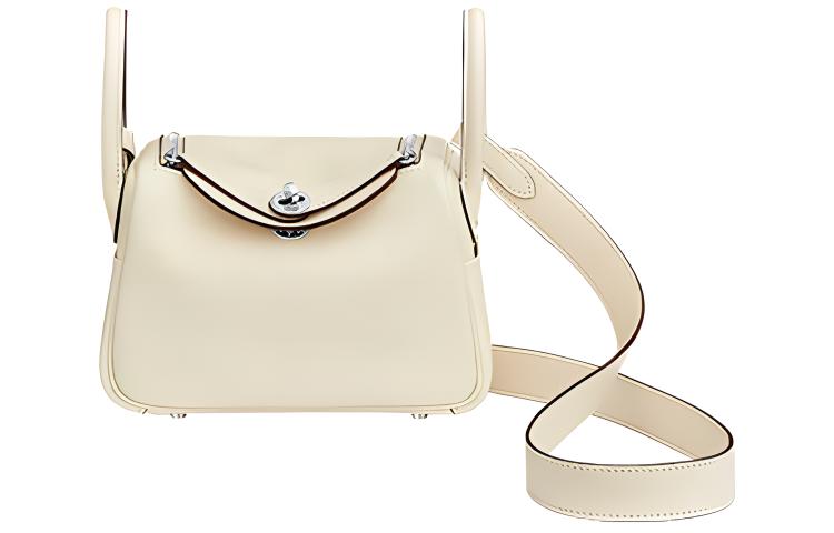 

HERMES Сумка Lindy Swift из телячьей кожи, сумка через плечо, мини-сумка женская I2 Nata кремово-белая