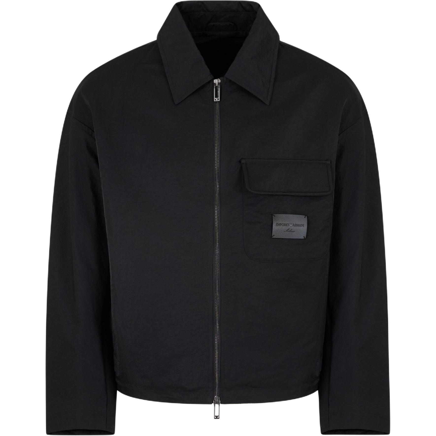 EMPORIO ARMANI Кринкл нейлоновая блузон с молнией, Black — фото 3
