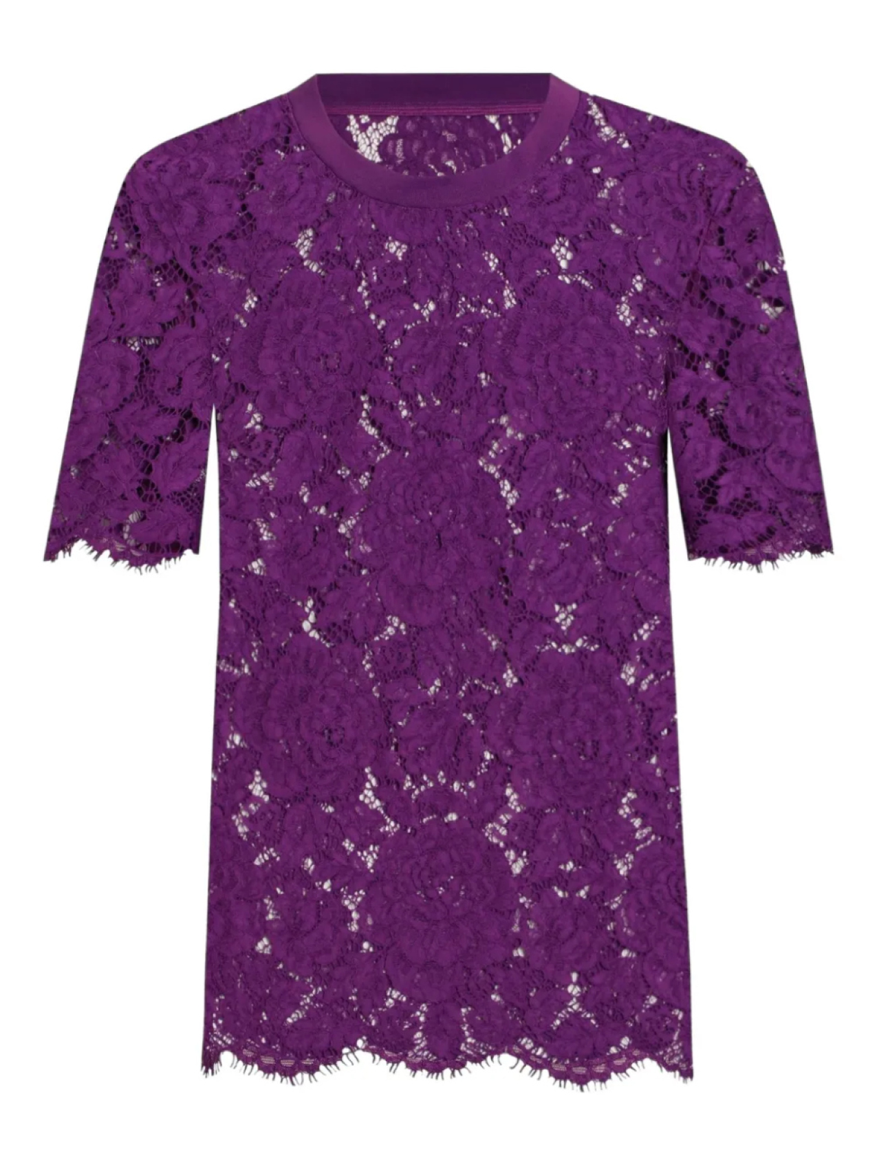 

Dolce & Gabbana футболка с кружевом, фиолетовый