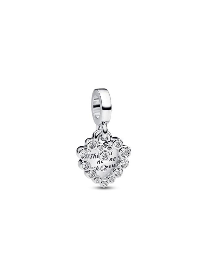 

Шарм Pandora Sparkling Heart Double Dangle Charm, стерлинговое серебро