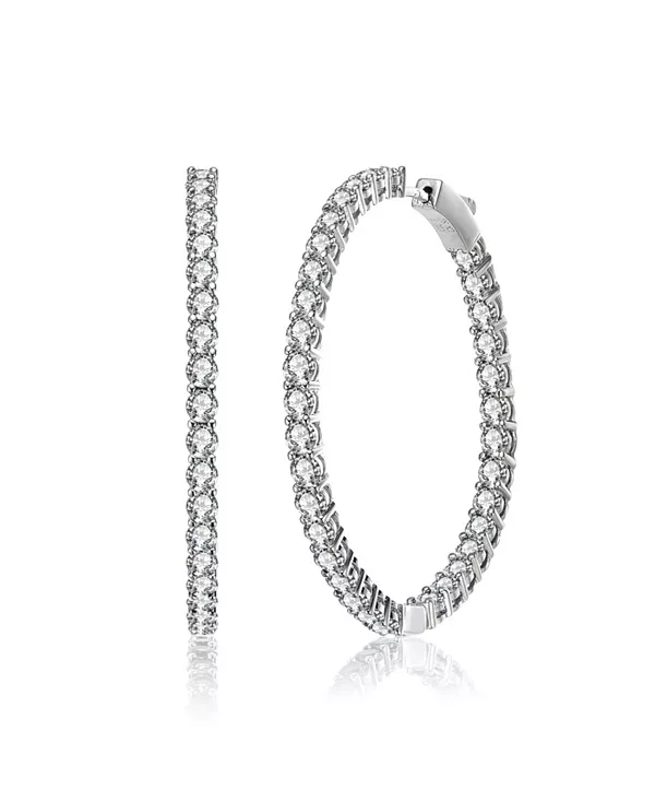 

Большие серьги-кольца с цветными кубическими цирконами Rachel Glauber, white