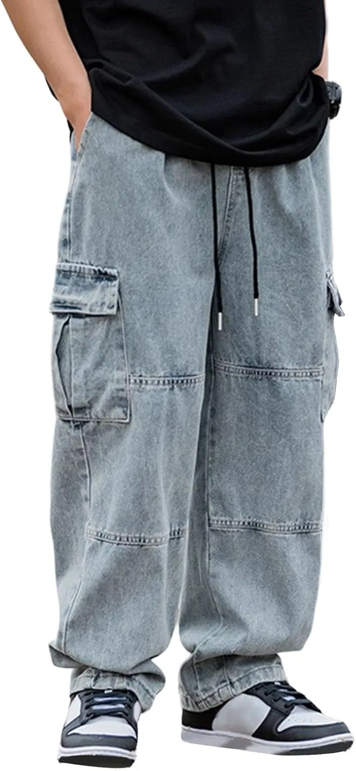 Джинсы мешковатые карго, Y2K Skater Vintage, Blue