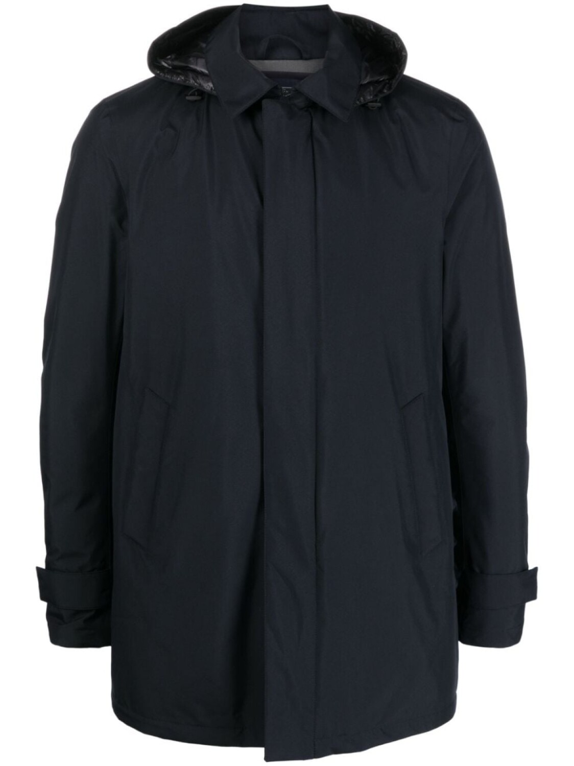 

Herno плащ Gortex с капюшоном и логотипом, синий